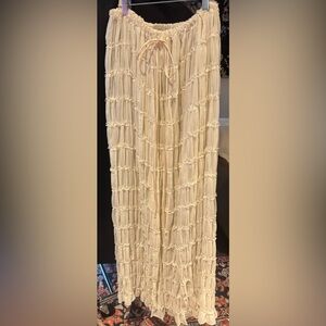 Long Cream Sheer Skirt